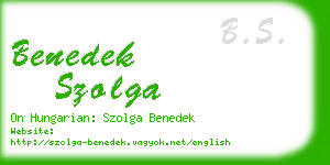 benedek szolga business card